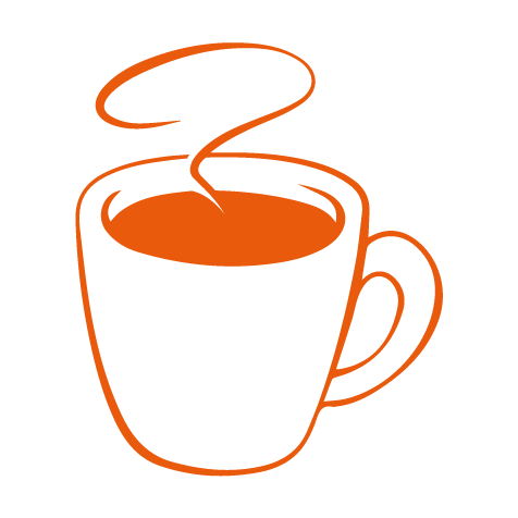 Orange illustration kaffekopp.